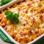 Bunter Nudelauflauf mit Gemüse, Käse und Kräutern aus verschiedenen Rezepten.