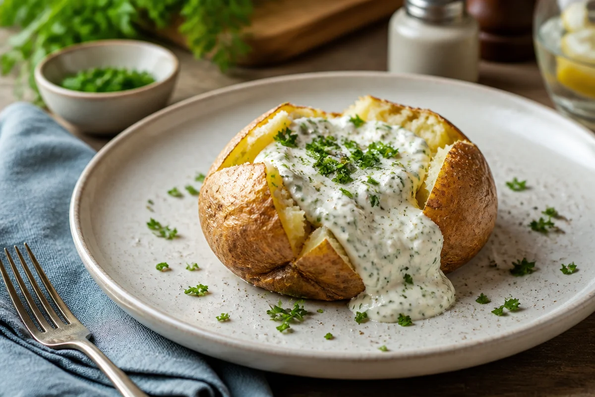 Ofenkartoffeln mit Kräuterquark